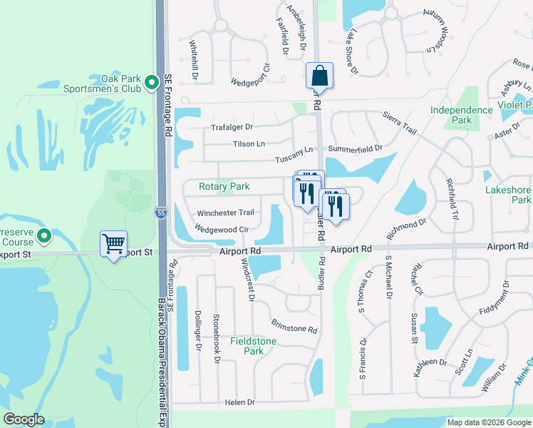 map of restaurants, bars, coffee shops, grocery stores, and more near 1967 Wedgewood Circle in Romeoville