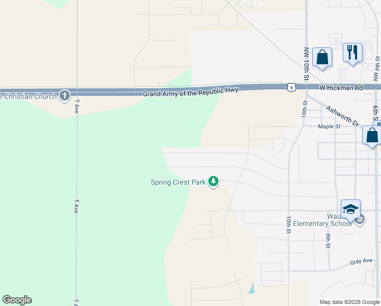 map of restaurants, bars, coffee shops, grocery stores, and more near 1315 Locust Street in Waukee