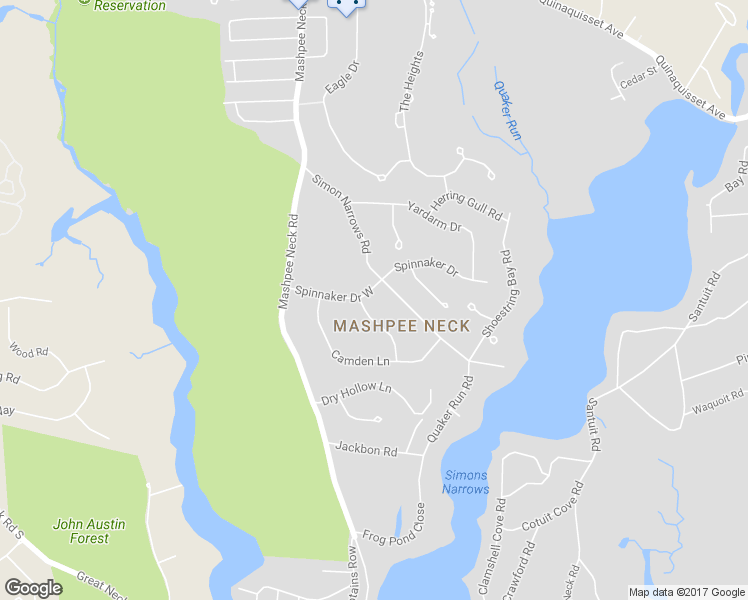 map of restaurants, bars, coffee shops, grocery stores, and more near 35 Spinnaker Drive West in Mashpee