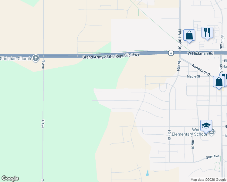 map of restaurants, bars, coffee shops, grocery stores, and more near 1315 Locust Street in Waukee