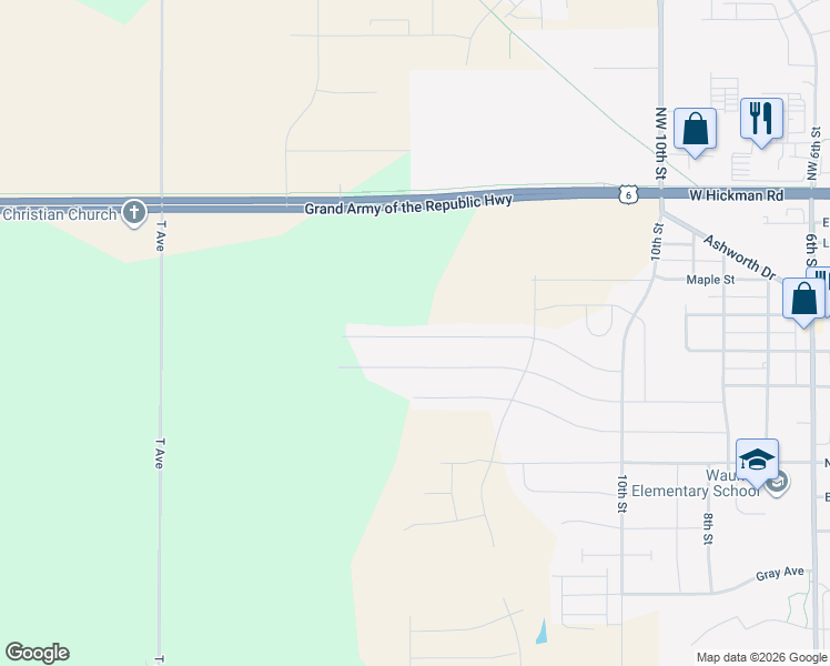 map of restaurants, bars, coffee shops, grocery stores, and more near 1315 Locust Street in Waukee