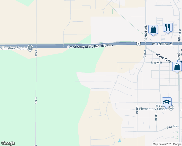 map of restaurants, bars, coffee shops, grocery stores, and more near 1315 Locust Street in Waukee