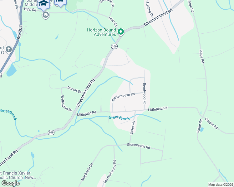 map of restaurants, bars, coffee shops, grocery stores, and more near 17 Charterhouse Road in New Milford