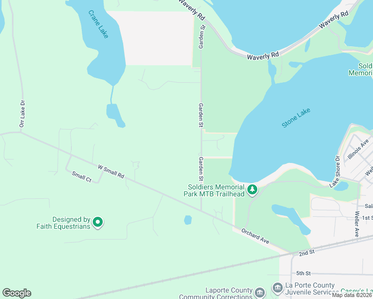 map of restaurants, bars, coffee shops, grocery stores, and more near 154 Garden Street in La Porte