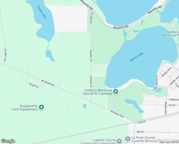 map of restaurants, bars, coffee shops, grocery stores, and more near 154 Garden Street in La Porte