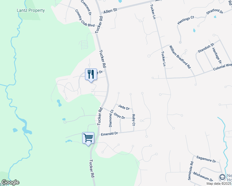 map of restaurants, bars, coffee shops, grocery stores, and more near 47 Diamond Court in Dartmouth