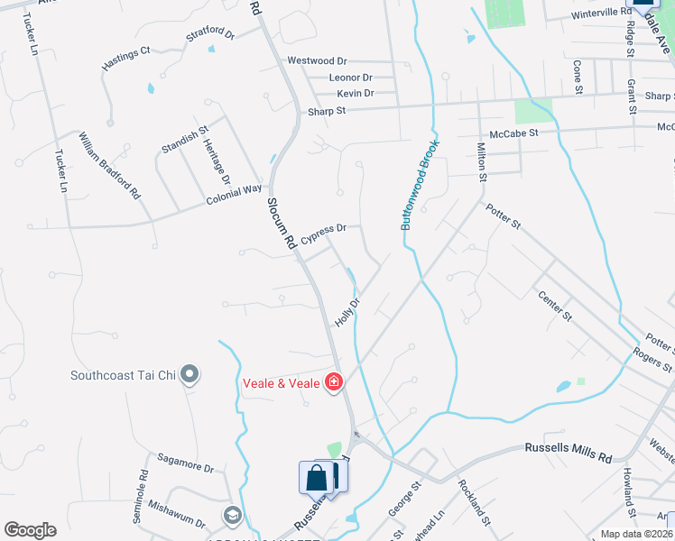 map of restaurants, bars, coffee shops, grocery stores, and more near 8 Driftwood Lane in Dartmouth