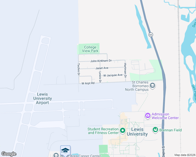 map of restaurants, bars, coffee shops, grocery stores, and more near 15036 Lewis Drive in Romeoville