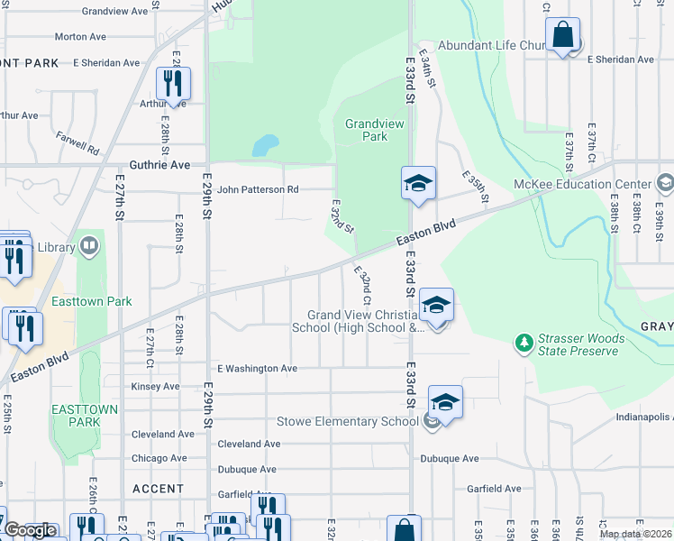 map of restaurants, bars, coffee shops, grocery stores, and more near 3155 County Road F56 in Des Moines