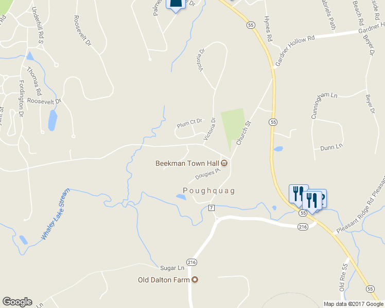 map of restaurants, bars, coffee shops, grocery stores, and more near 3 Corey Road in Poughquag