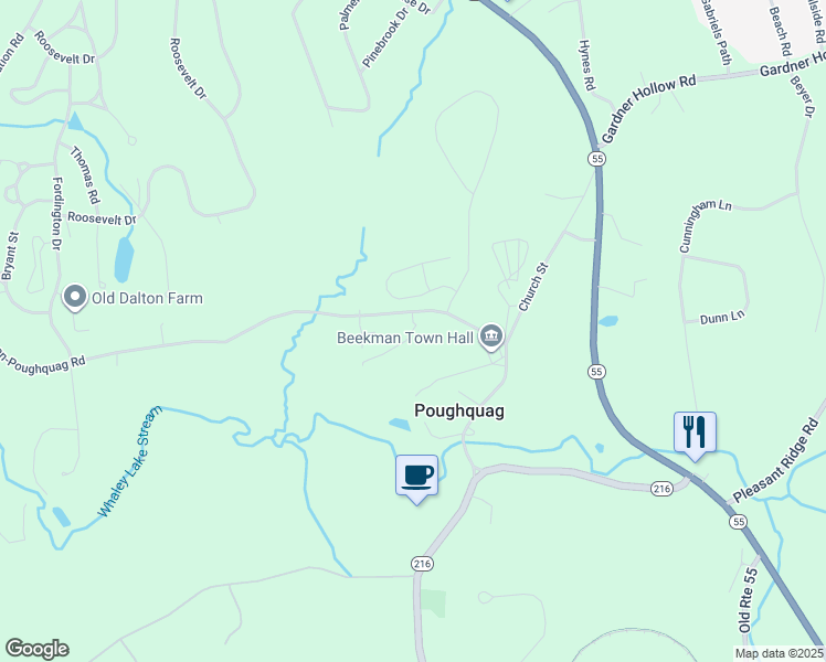 map of restaurants, bars, coffee shops, grocery stores, and more near 3 Corey Road in Poughquag