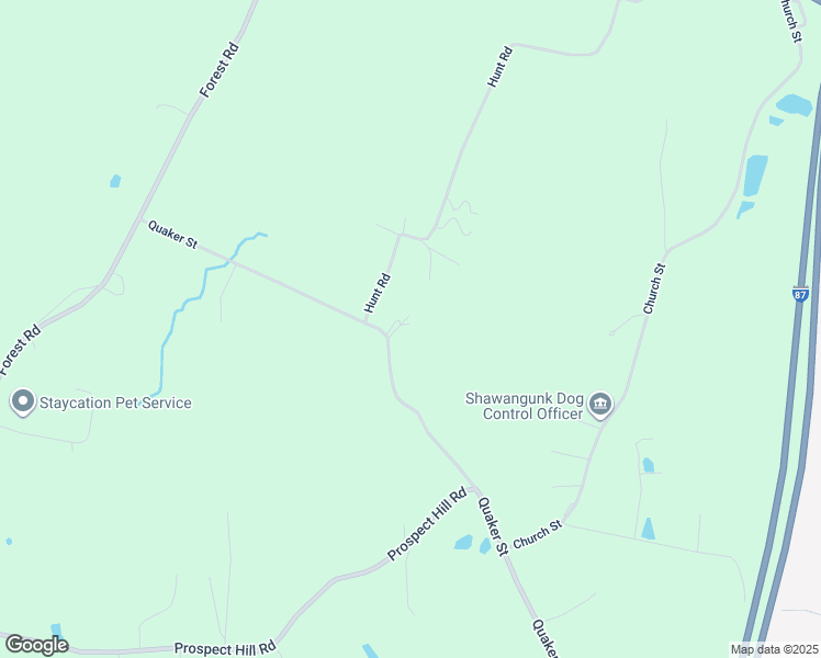 map of restaurants, bars, coffee shops, grocery stores, and more near 87 Quaker Street in Wallkill