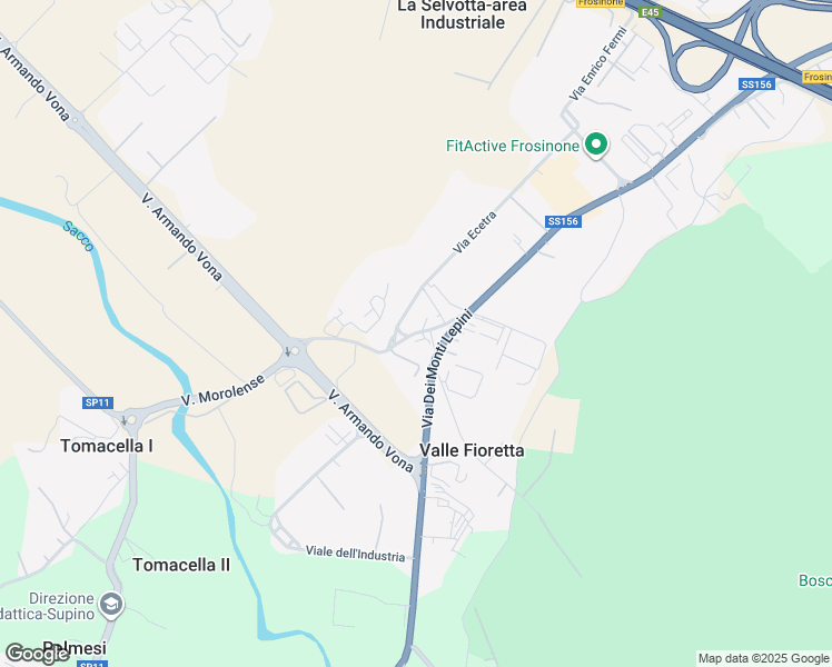 map of restaurants, bars, coffee shops, grocery stores, and more near 29 Strada Statale 156 in Valle Fioretta