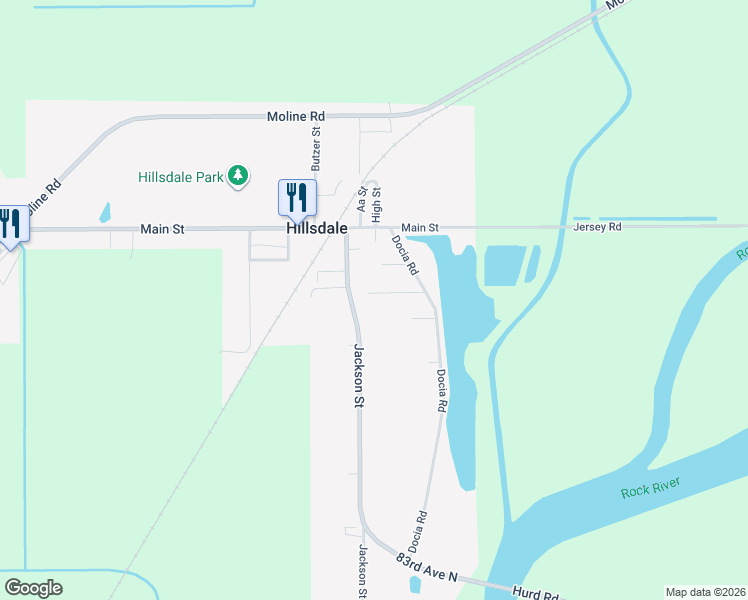 map of restaurants, bars, coffee shops, grocery stores, and more near 313 Warren Avenue in Hillsdale