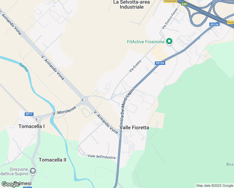 map of restaurants, bars, coffee shops, grocery stores, and more near 29 SS156 in Valle Fioretta