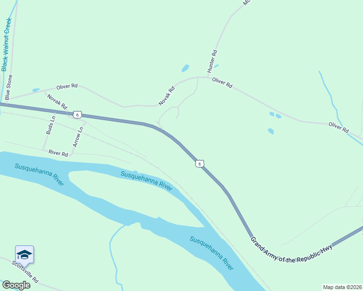map of restaurants, bars, coffee shops, grocery stores, and more near Roosevelt Highway in Mehoopany