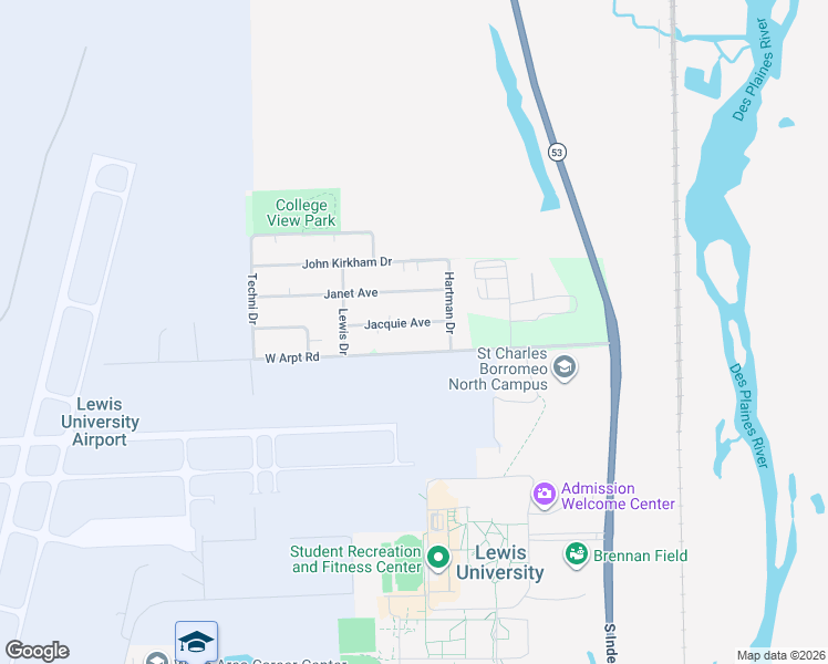map of restaurants, bars, coffee shops, grocery stores, and more near 19125 Jacquie Avenue in Romeoville