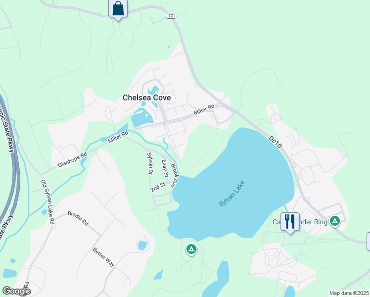 map of restaurants, bars, coffee shops, grocery stores, and more near 3202 Chelsea Cove South in Hopewell Junction