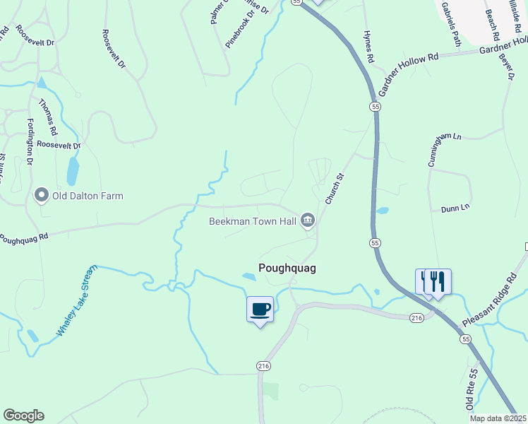 map of restaurants, bars, coffee shops, grocery stores, and more near 3 Corey Road in Poughquag