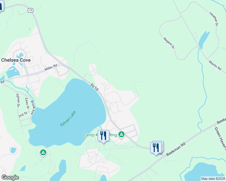 map of restaurants, bars, coffee shops, grocery stores, and more near 70 Hibiscus Circle in Hopewell Junction