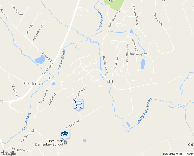 map of restaurants, bars, coffee shops, grocery stores, and more near 17 Osborne Glen in Poughquag