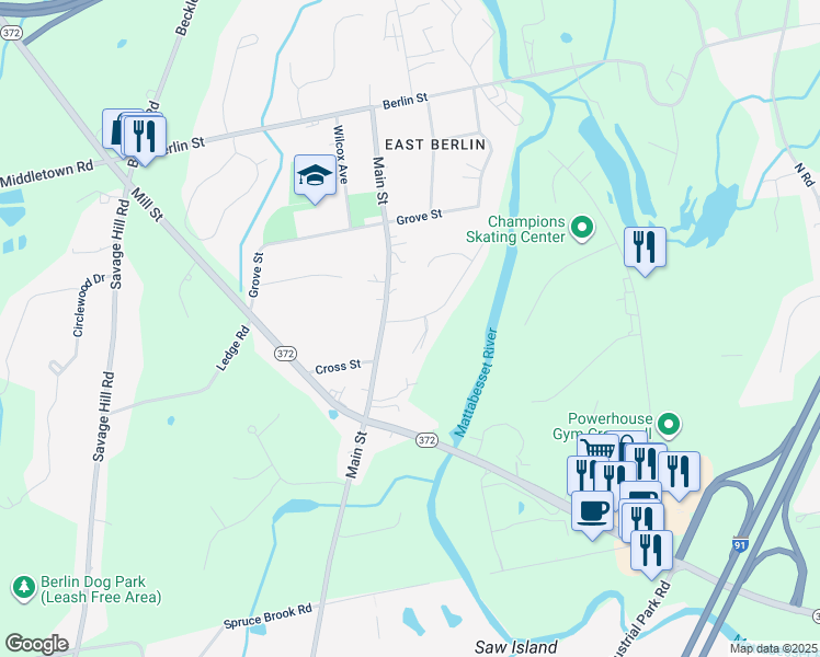 map of restaurants, bars, coffee shops, grocery stores, and more near 26 Chestnut Lane in Berlin
