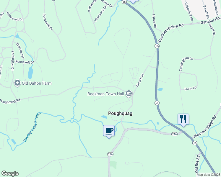 map of restaurants, bars, coffee shops, grocery stores, and more near 3 Corey Road in Poughquag