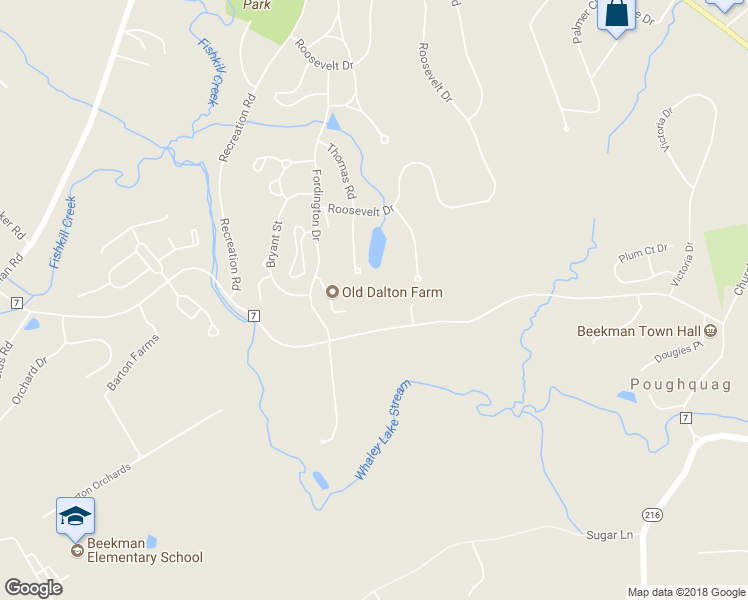 map of restaurants, bars, coffee shops, grocery stores, and more near 201 Beekman-Poughquag Road in Poughquag