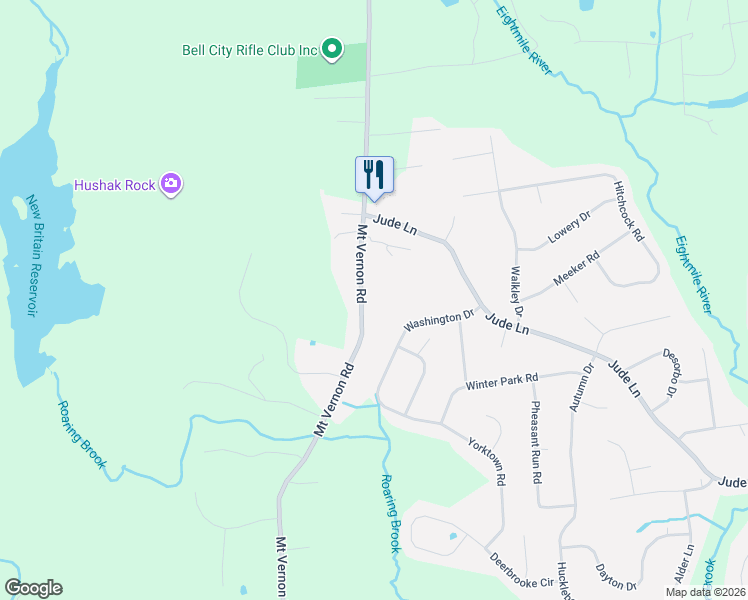 map of restaurants, bars, coffee shops, grocery stores, and more near 1515 Mount Vernon Road in Southington