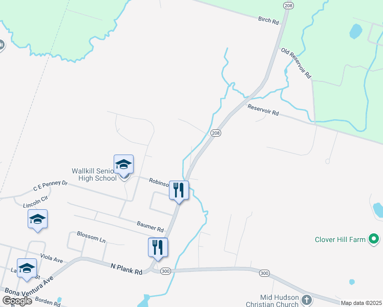 map of restaurants, bars, coffee shops, grocery stores, and more near 49 Brookfield Road in Wallkill