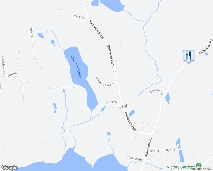 map of restaurants, bars, coffee shops, grocery stores, and more near Chestnut Lake Drive in Beach Lake
