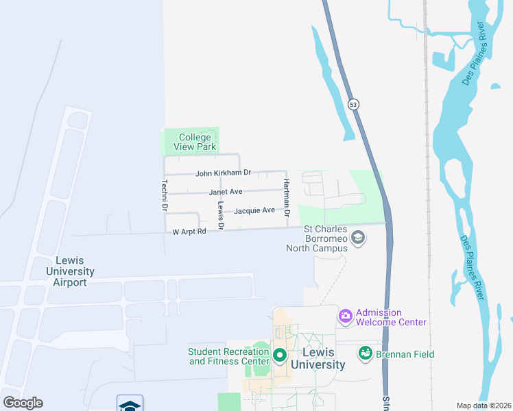 map of restaurants, bars, coffee shops, grocery stores, and more near 19125 Jacquie Avenue in Romeoville