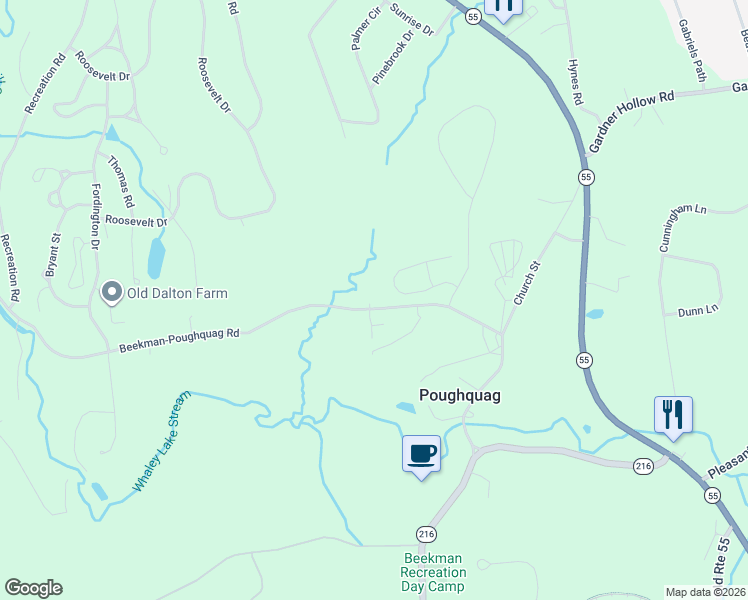 map of restaurants, bars, coffee shops, grocery stores, and more near 299 Beekman-Poughquag Road in Poughquag