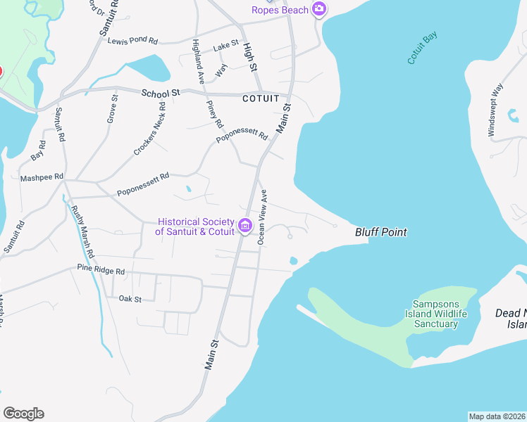 map of restaurants, bars, coffee shops, grocery stores, and more near 43 Oceanview Avenue in Barnstable