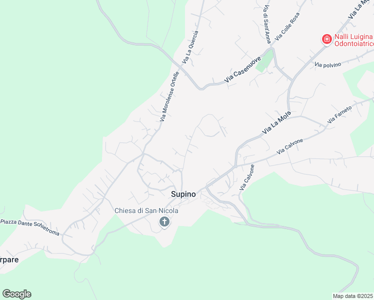 map of restaurants, bars, coffee shops, grocery stores, and more near 13A Via Selce in Supino