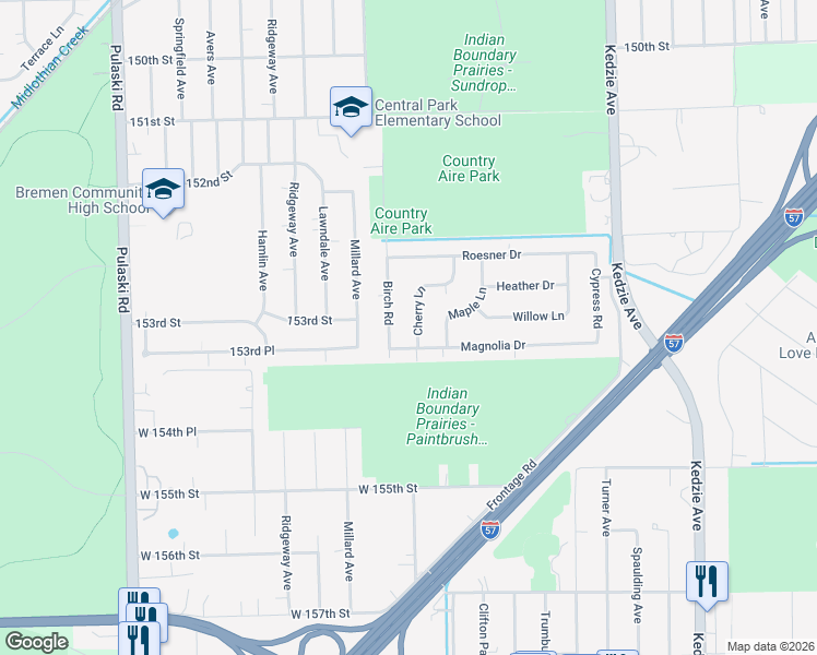 map of restaurants, bars, coffee shops, grocery stores, and more near 3533 Magnolia Drive in Markham