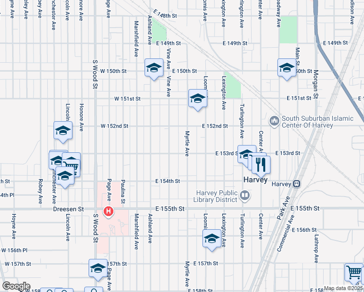 map of restaurants, bars, coffee shops, grocery stores, and more near in Phoenix