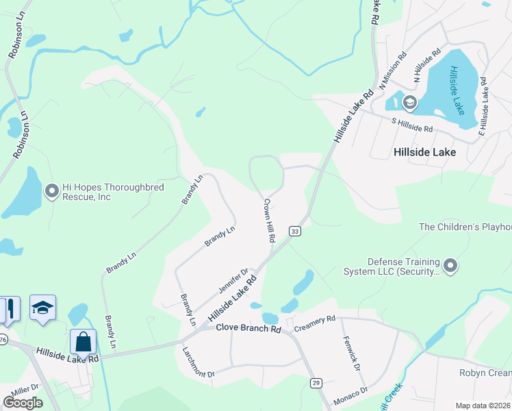 map of restaurants, bars, coffee shops, grocery stores, and more near 66 Crown Hill Road in Wappingers Falls