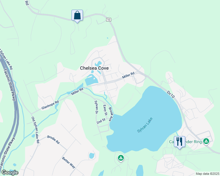 map of restaurants, bars, coffee shops, grocery stores, and more near 601 Chelsea Cove South in Hopewell Junction