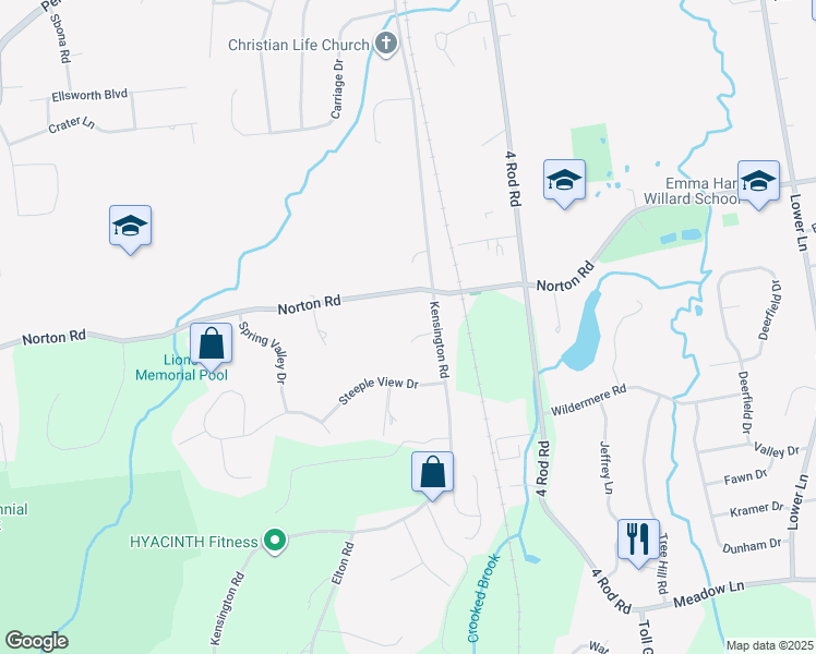 map of restaurants, bars, coffee shops, grocery stores, and more near 788 Kensington Road in Berlin