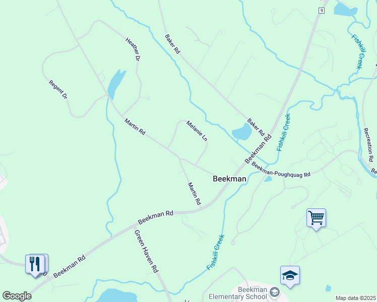 map of restaurants, bars, coffee shops, grocery stores, and more near 14 Old Martin Road in Hopewell Junction