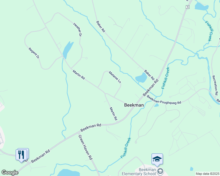 map of restaurants, bars, coffee shops, grocery stores, and more near 14 Old Martin Road in Hopewell Junction