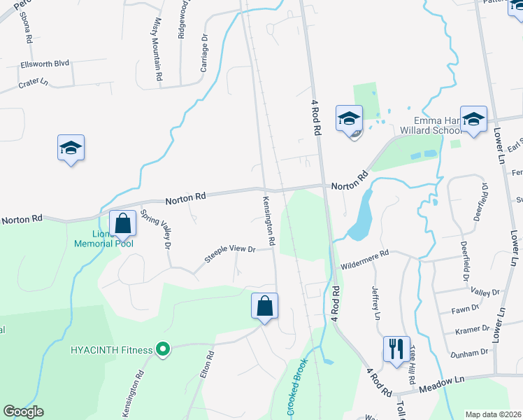 map of restaurants, bars, coffee shops, grocery stores, and more near 788 Kensington Road in Berlin