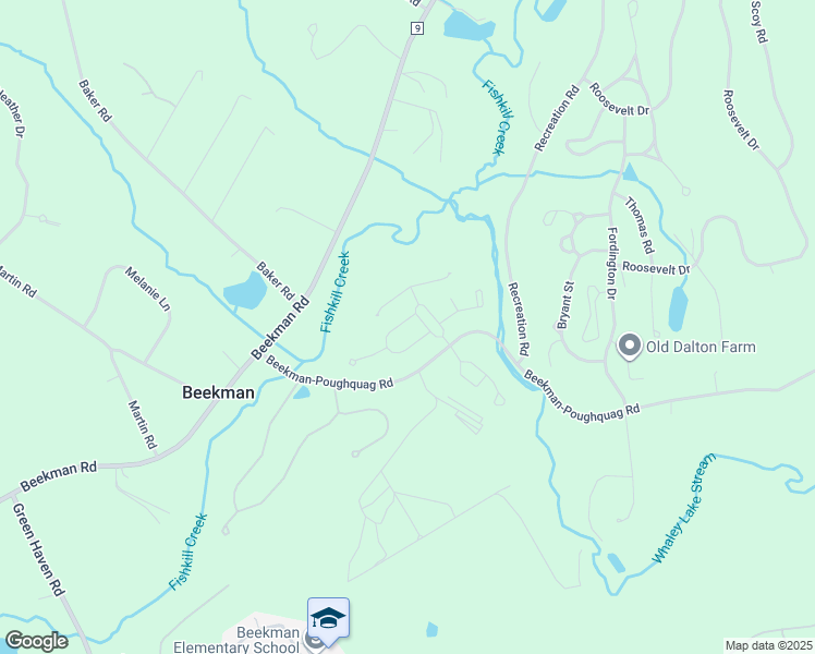 map of restaurants, bars, coffee shops, grocery stores, and more near 38 Bush Creek Lane in Poughquag