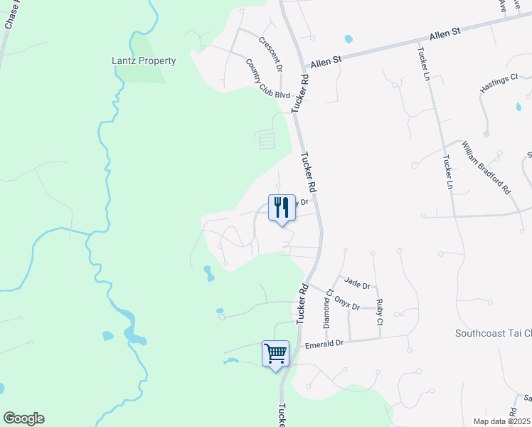 map of restaurants, bars, coffee shops, grocery stores, and more near 21 Lilac Drive in Dartmouth