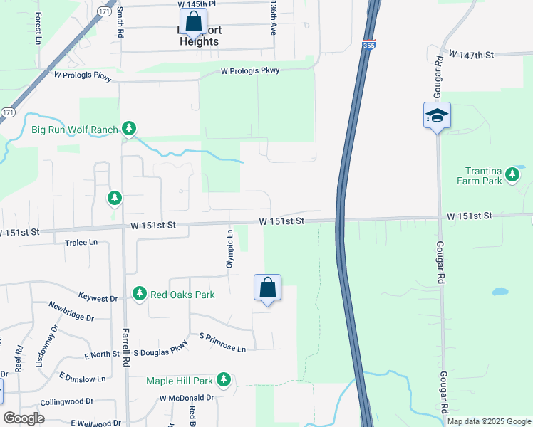 map of restaurants, bars, coffee shops, grocery stores, and more near 14739 South Hillside Drive in Lockport