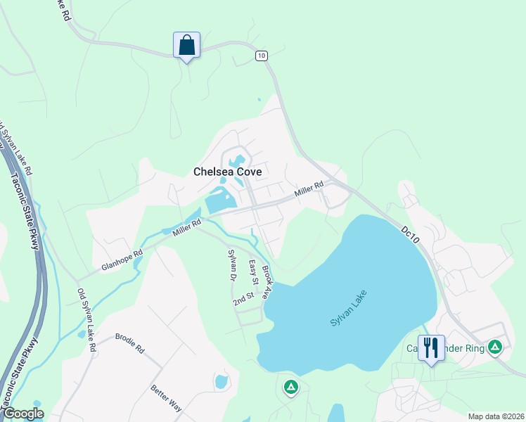 map of restaurants, bars, coffee shops, grocery stores, and more near 401 Chelsea Cove South in Hopewell Junction