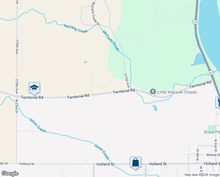 map of restaurants, bars, coffee shops, grocery stores, and more near 27661 Blackhawk Court in Le Claire