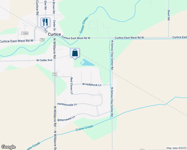map of restaurants, bars, coffee shops, grocery stores, and more near 6645 Bellflower in Curtice