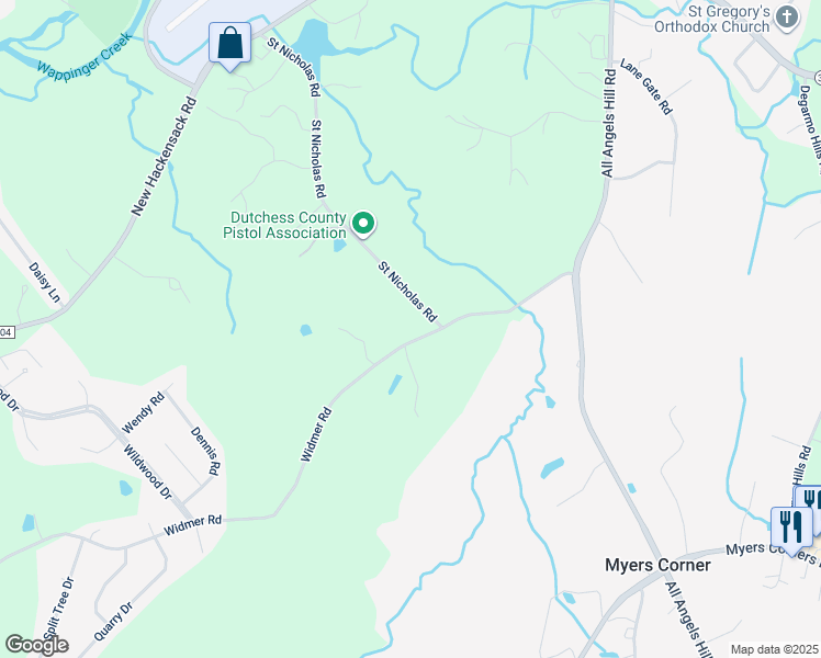 map of restaurants, bars, coffee shops, grocery stores, and more near 179 Widmer Road in Wappingers Falls